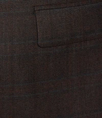 John Varvatos Slim Fit Flat Front Plaid Print 2-Piece Suit