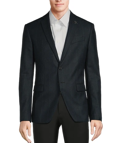 John Varvatos Slim Fit Tonal Plaid Pattern Sport Coat