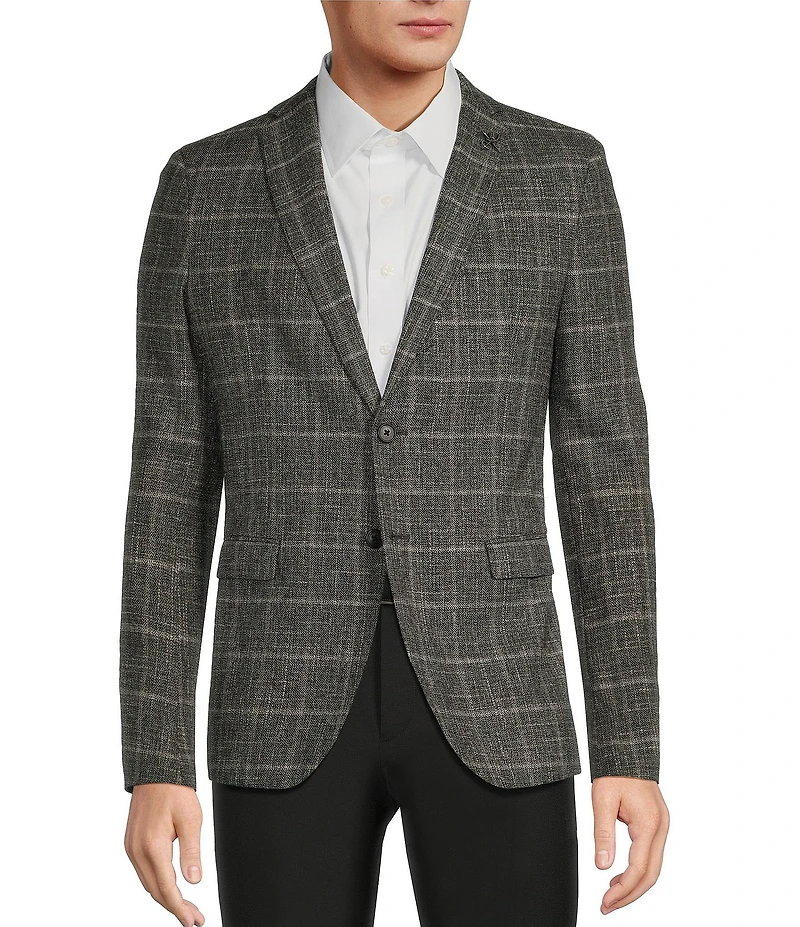 John Varvatos Slim Fit Plaid Print Sport Coat