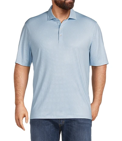 Johnnie-O Big & Tall Hex Print Performance Stretch Short Sleeve Polo Shirt