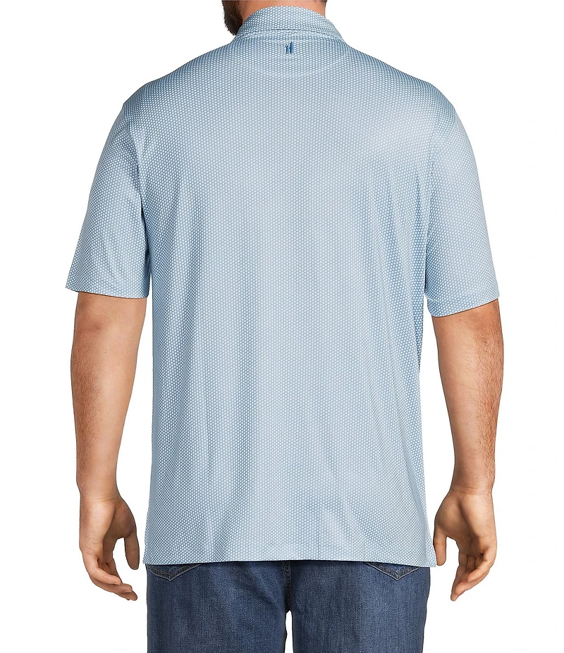 Johnnie-O Big & Tall Hex Print Performance Stretch Short Sleeve Polo Shirt