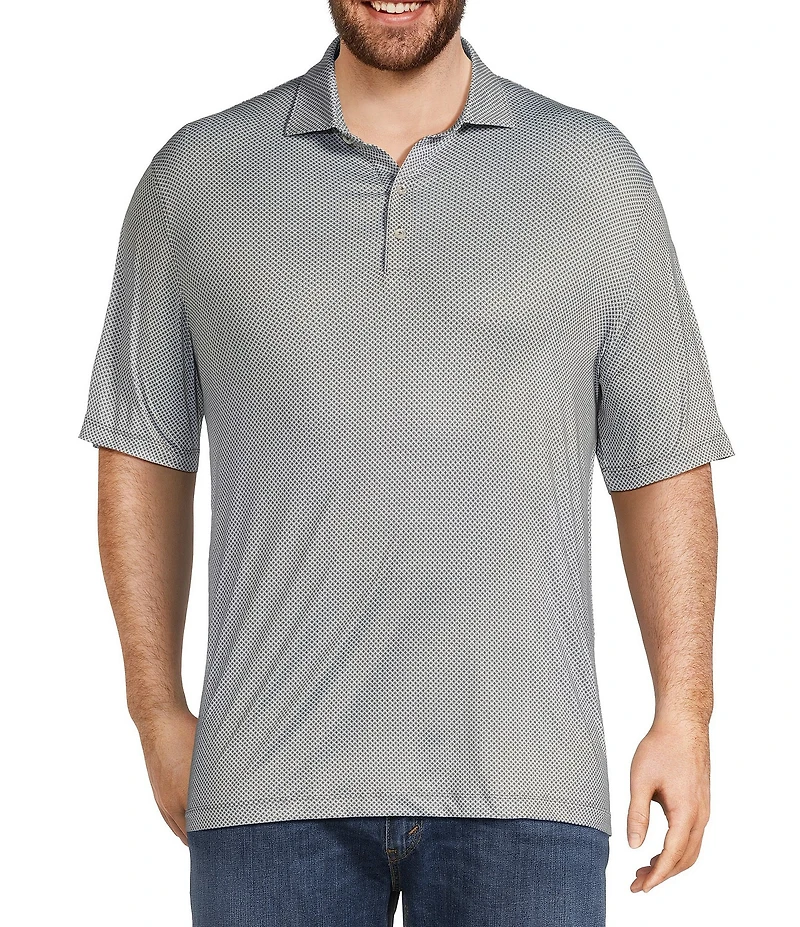 Johnnie-O Big & Tall Link Print Performance Stretch Short Sleeve Polo Shirt