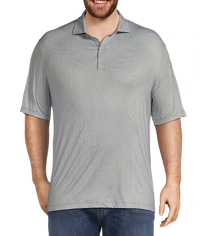 Johnnie-O Big & Tall Link Print Performance Stretch Short Sleeve Polo Shirt