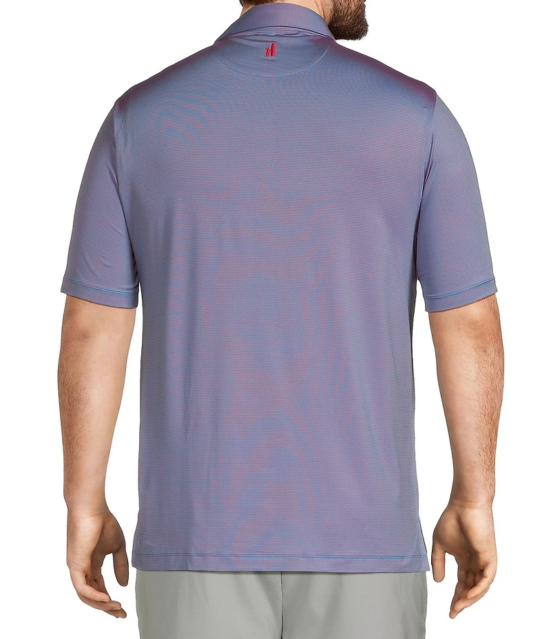 Johnnie-O Big & Tall Lyndonn Stripe Performance Stretch Short Sleeve Polo Shirt