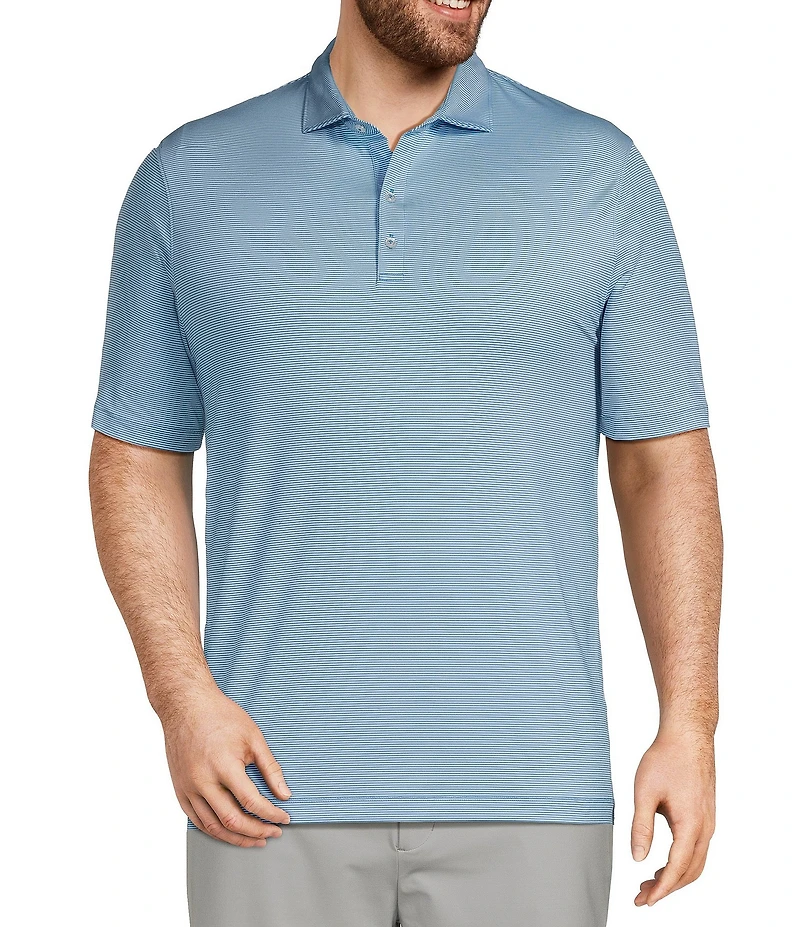 Johnnie-O Big & Tall Lyndonn Stripe Performance Stretch Short Sleeve Polo Shirt