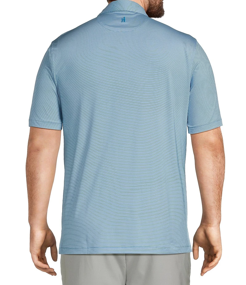 Johnnie-O Big & Tall Lyndonn Stripe Performance Stretch Short Sleeve Polo Shirt