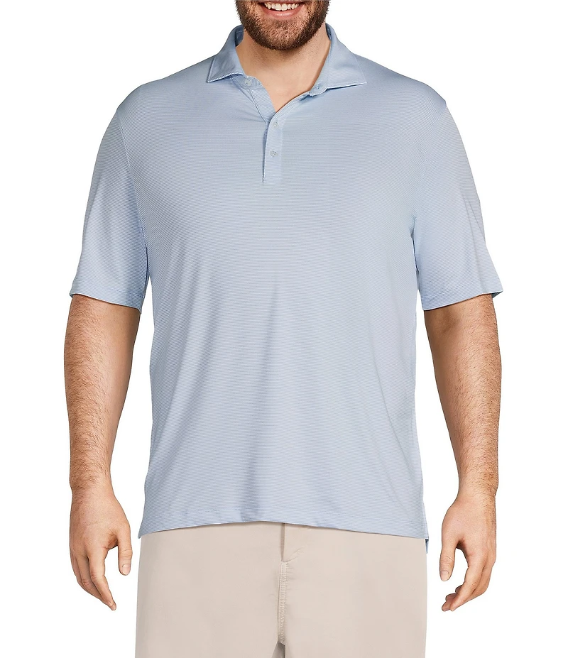 Johnnie-O Big & Tall Lyndonn Stripe Performance Stretch Short Sleeve Polo Shirt