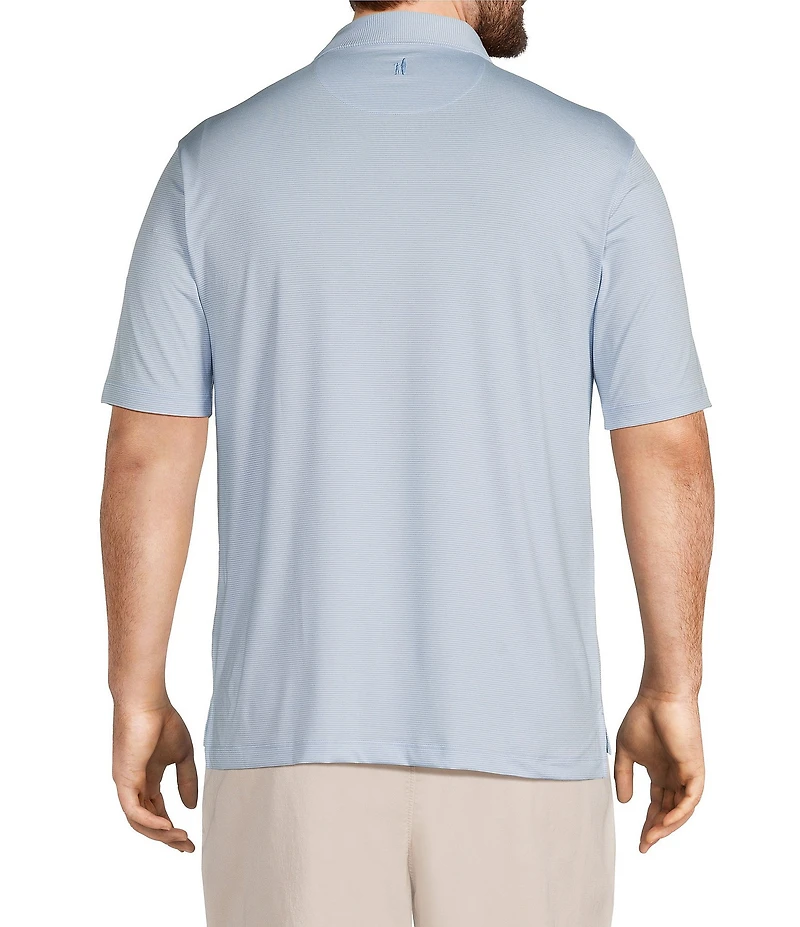 Johnnie-O Big & Tall Lyndonn Stripe Performance Stretch Short Sleeve Polo Shirt