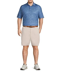 Johnnie-O Big & Tall Osmond Tropical Leaf Print Performance Short Sleeve Polo Shirt