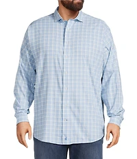 Johnnie-O Big & Tall Rafael Checked Everyday Performance Long Sleeve Woven Shirt