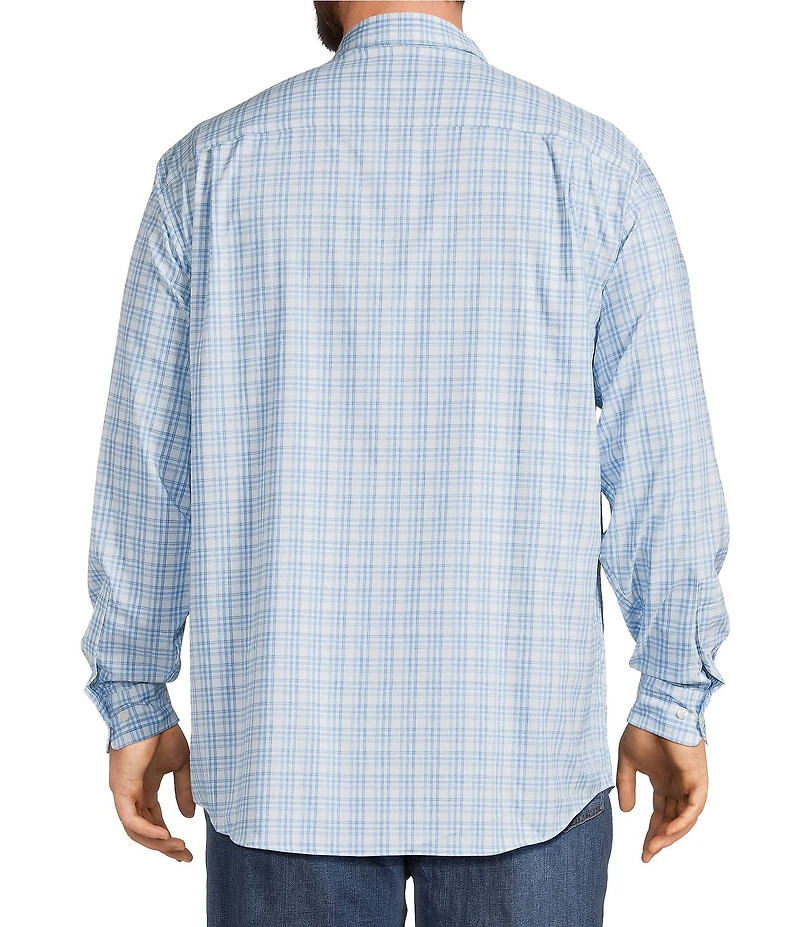 Johnnie-O Big & Tall Rafael Checked Everyday Performance Long Sleeve Woven Shirt
