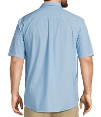 Johnnie-O Big & Tall Spielman Solid Stretch Knit Short Sleeve Woven Shirt