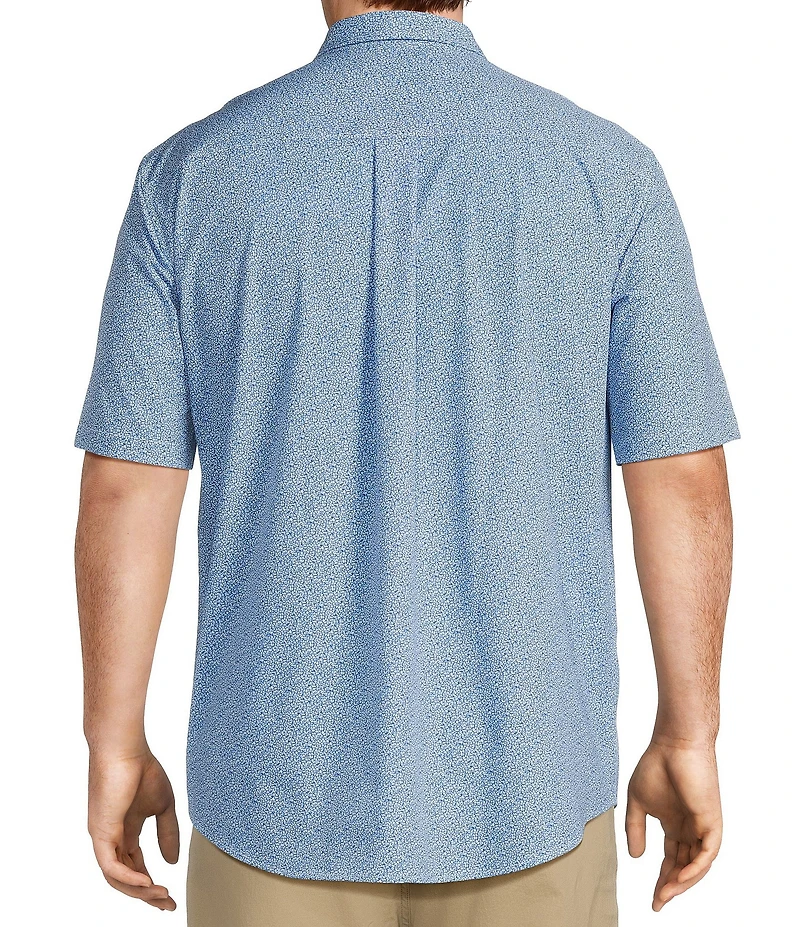 Johnnie-O Big & Tall Waylan Stretch Knit Short Sleeve Woven Shirt