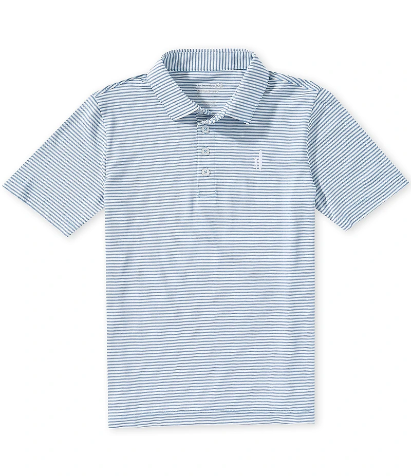 Johnnie-O Big Boys Dru Mesh Performance Striped Short-Sleeve Polo