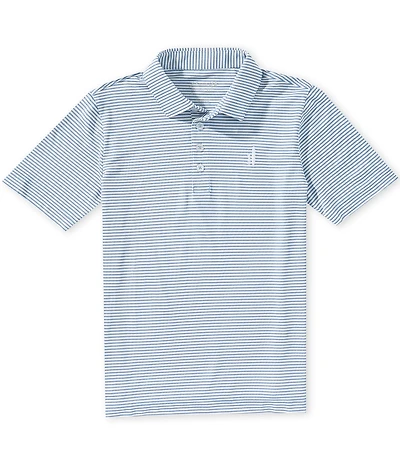 Johnnie-O Big Boys Dru Mesh Performance Striped Short-Sleeve Polo