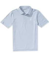 Johnnie-O Big Boys Dru Mesh Performance Striped Short-Sleeve Polo