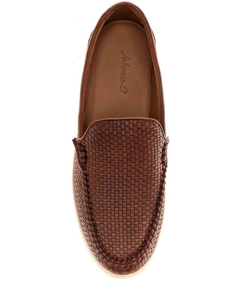 Johnnie-O Men's La Jolla Woven Leather Venetian Loafers