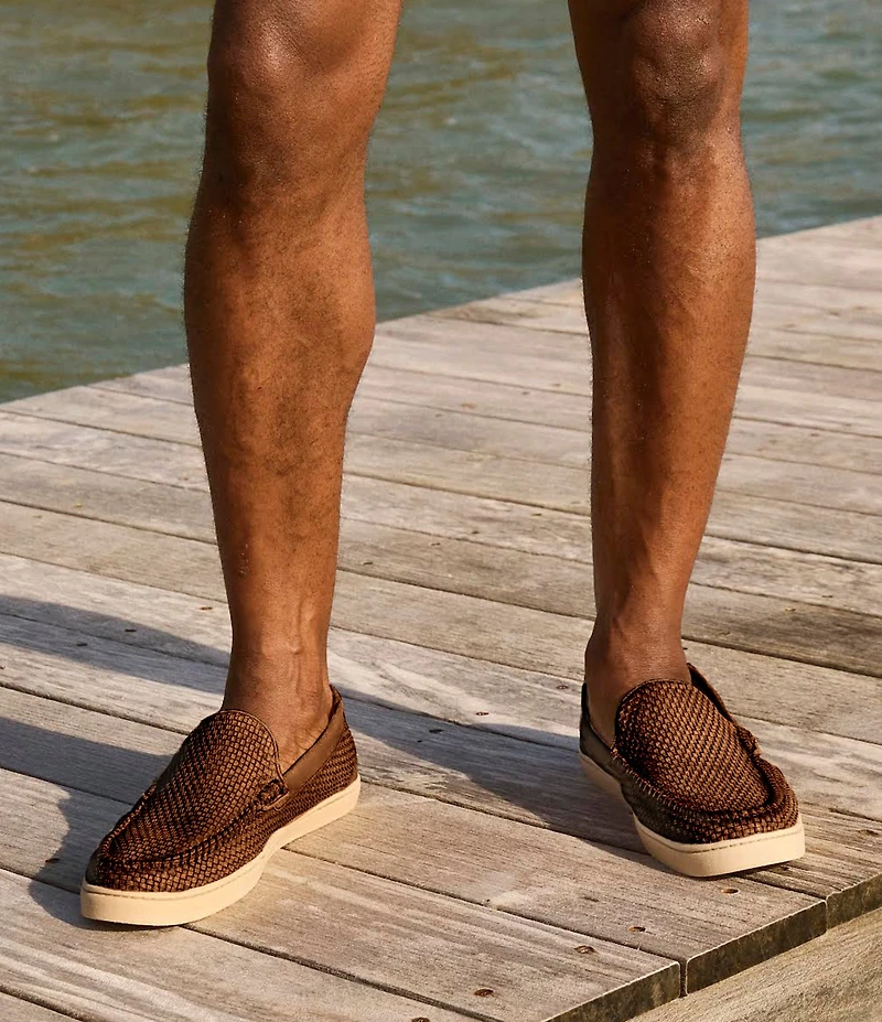 Johnnie-O Men's La Jolla Woven Leather Venetian Loafers