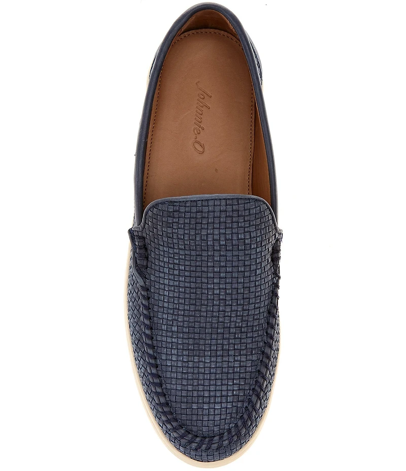 Johnnie-O Men's La Jolla Woven Leather Venetian Loafers