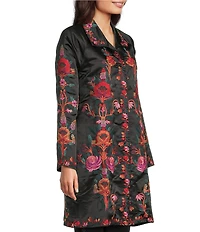 JOHNNY WAS Ajowan Floral Embroidered Point Collar Long Sleeve Jacket