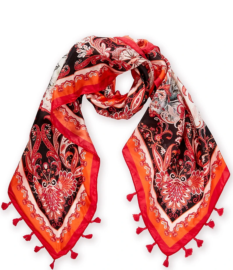 JOHNNY WAS Antheia Print Silk Square Scarf