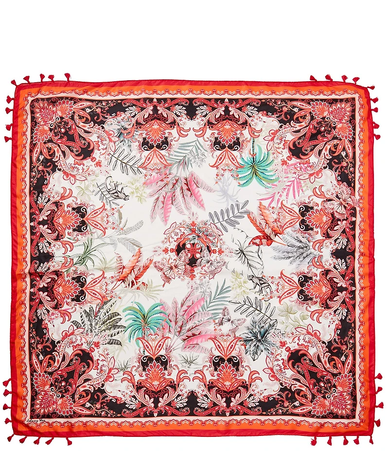 JOHNNY WAS Antheia Print Silk Square Scarf