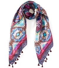 JOHNNY WAS Aphaia Print Silk Square Scarf