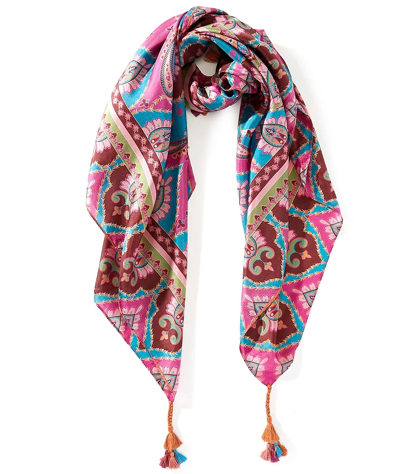 JOHNNY WAS Argus Print Silk Square Scarf