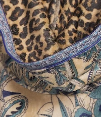 JOHNNY WAS Athene Joan Sherpa Knit Reversible Bold Print Open-Front Hooded Jacket