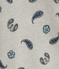 JOHNNY WAS Athene Wool & Cashmere Blend Paisley Floral Scarf Print Crew Neck Long Sleeve Sweater