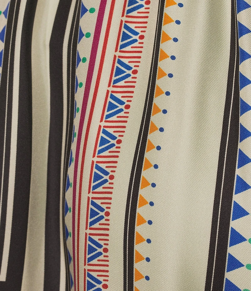 JOHNNY WAS Blythe Geometric Printed Silk Blend A-Line Coordinating Midi Skirt