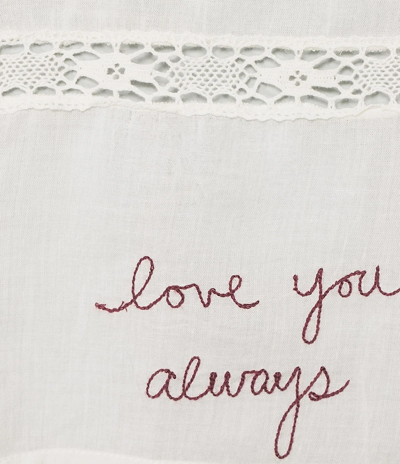 JOHNNY WAS Chaise Floral Embroidered Lace Insert Point Collar Long Sleeve Button Front Shirt