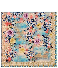 JOHNNY WAS Chemis Floral Print Silk Square Scarf