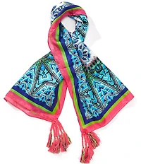 JOHNNY WAS Elaine Print Silk Square Scarf