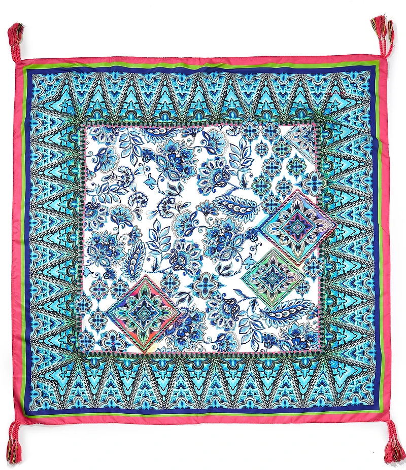 JOHNNY WAS Elaine Print Silk Square Scarf