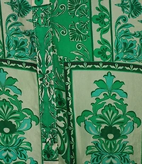 JOHNNY WAS Ellen Hollandia Print Split V-Neck Long Sleeve Button Front Blouse