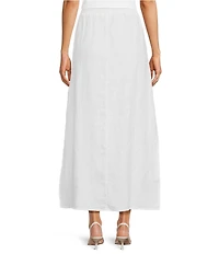 JOHNNY WAS Floral Embroidered Linen Maxi Skirt
