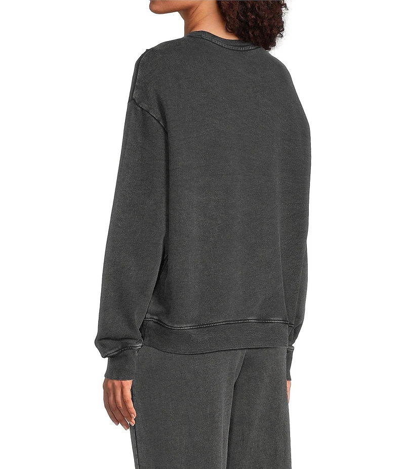 JOHNNY WAS Coordinating French Terry Beaded Crew Neck Long Sleeve Sweatshirt