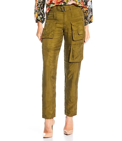 JOHNNY WAS Hailey Belted Straight Leg Cargo Pants
