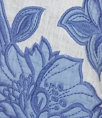 JOHNNY WAS Henrik Floral Embroidered Linen Open-Front Bolero Jacket