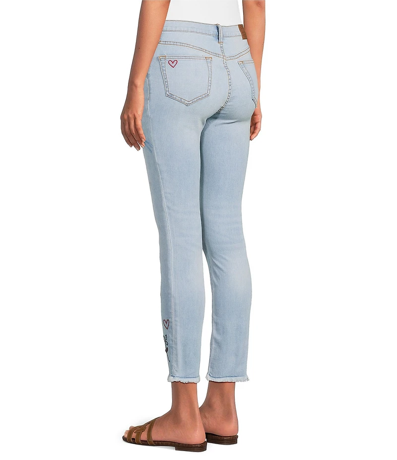JOHNNY WAS Jasmine Honey Denim Embroidered Cropped Skinny Jeans