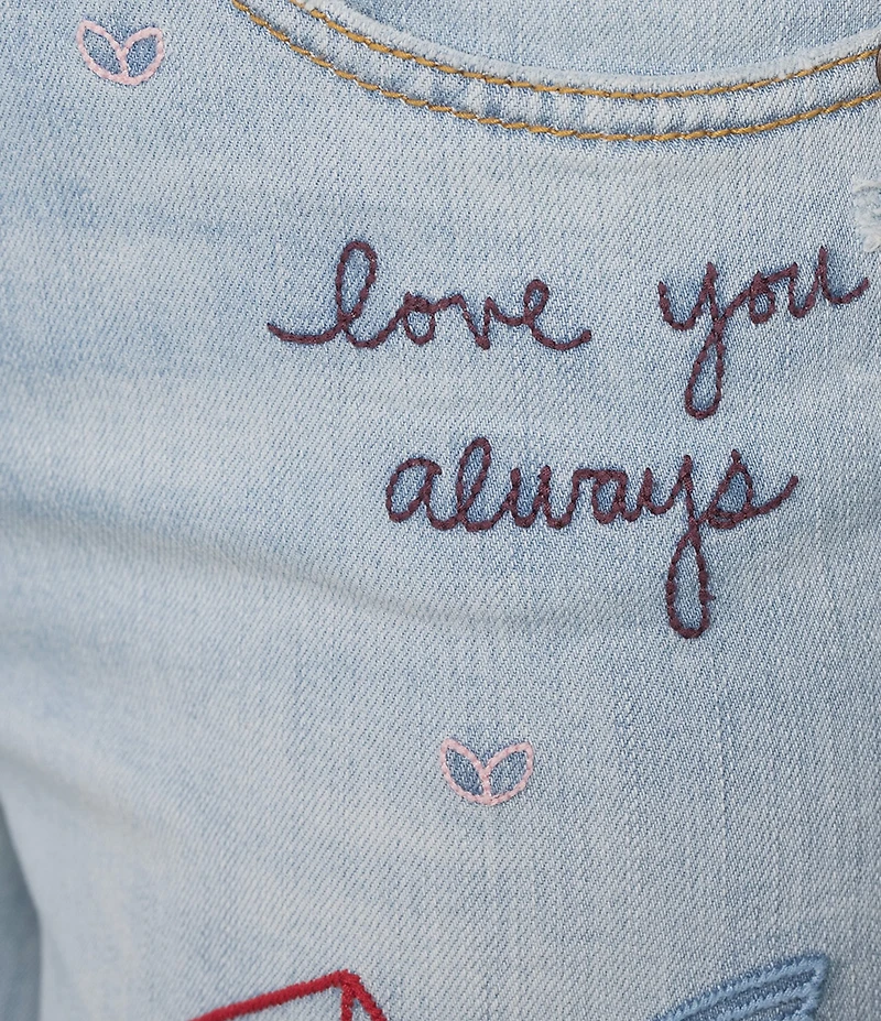 JOHNNY WAS Jasmine Honey Denim Embroidered Cropped Skinny Jeans