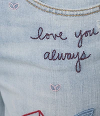 JOHNNY WAS Jasmine Honey Denim Embroidered Cropped Skinny Jeans