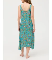 JOHNNY WAS Jersey Knit Sleeveless Scoop Neck Butterfly Printed Nightgown