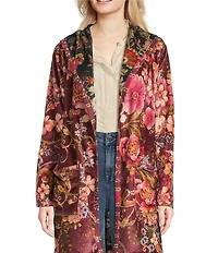 JOHNNY WAS Joan Reversible Floral Printed Sherpa Long Sleeve Hooded Jacket