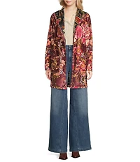 JOHNNY WAS Joan Reversible Floral Printed Sherpa Long Sleeve Hooded Jacket