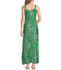 JOHNNY WAS Kanako Hollandia Print V-Neck Sleeveless Maxi Dress