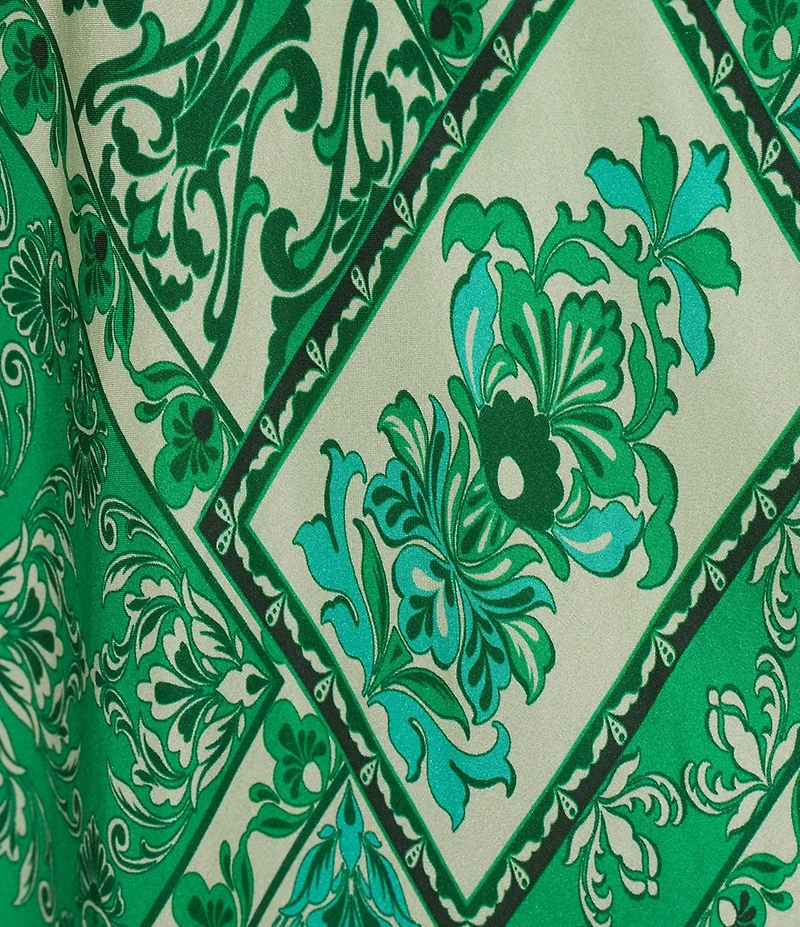 JOHNNY WAS Kanako Hollandia Print V-Neck Sleeveless Maxi Dress