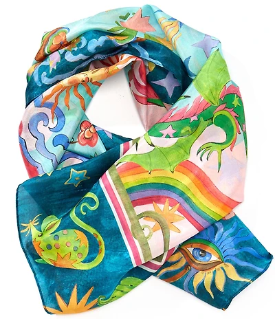 JOHNNY WAS Kayla Print Silk Square Scarf