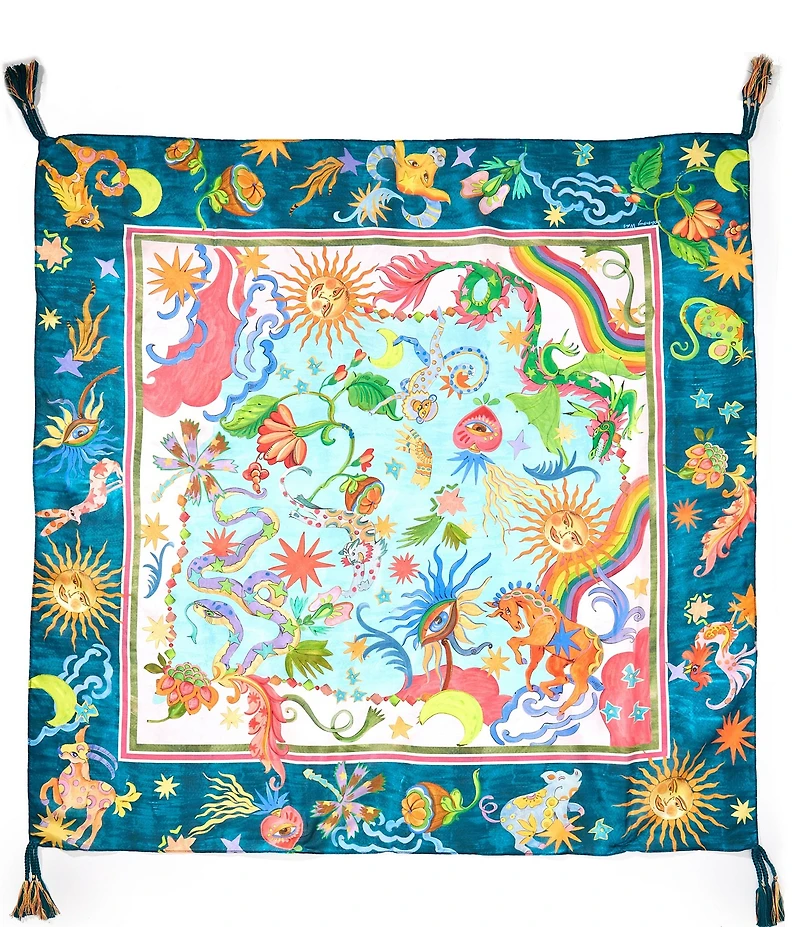 JOHNNY WAS Kayla Print Silk Square Scarf